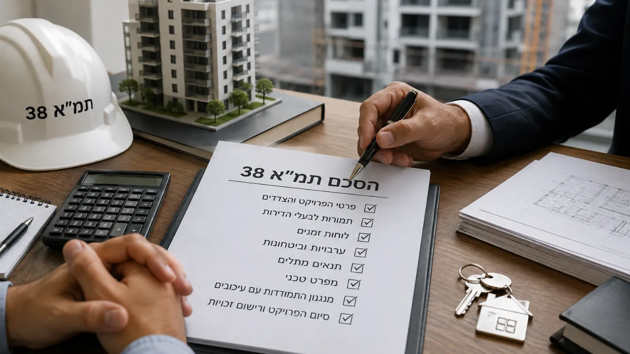 מה חשוב לבדוק לפני שחותמים על הסכם תמא 38